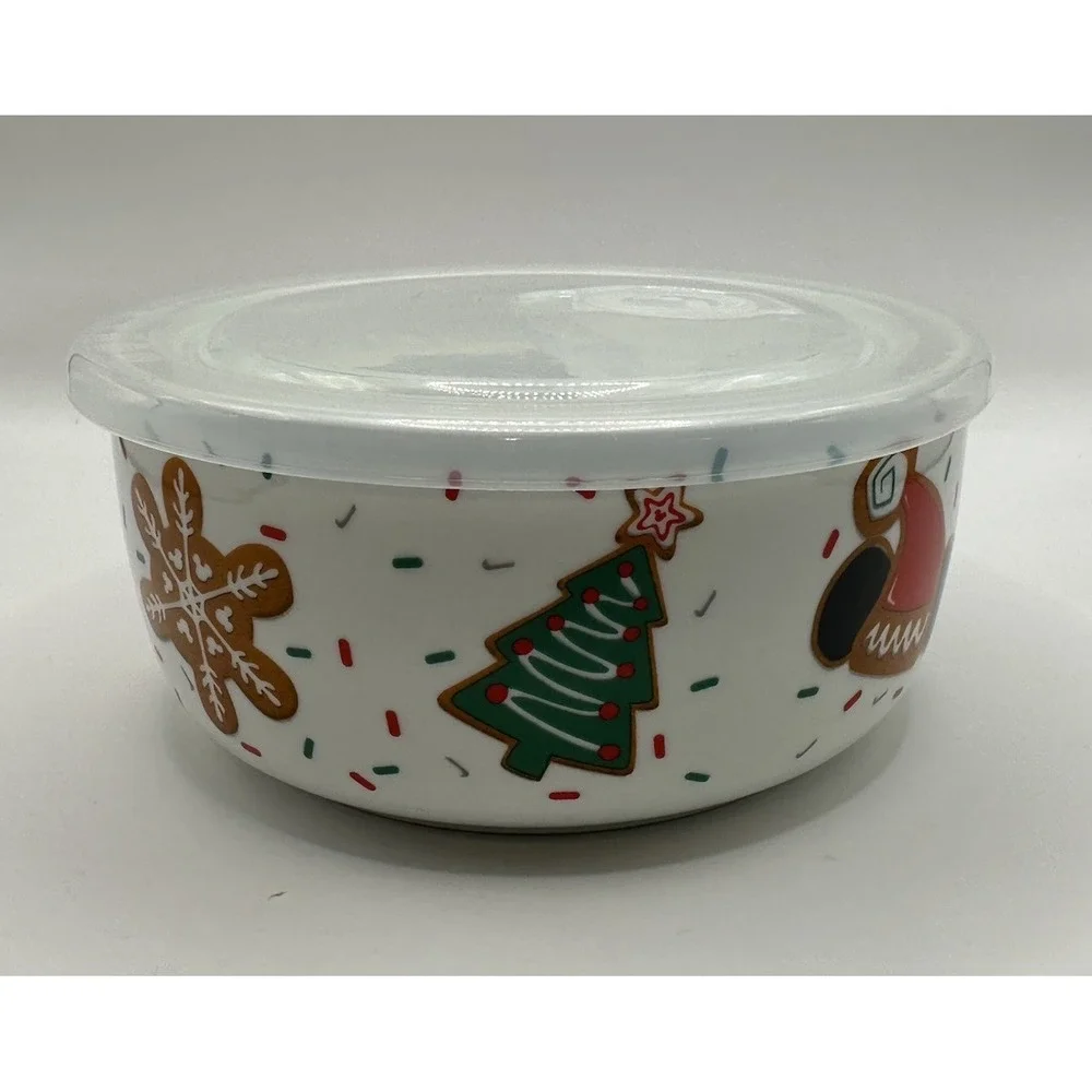 Ceramic Mickey Mouse Covered Bowl Steam Escape-Disney Christmas Microwaveable